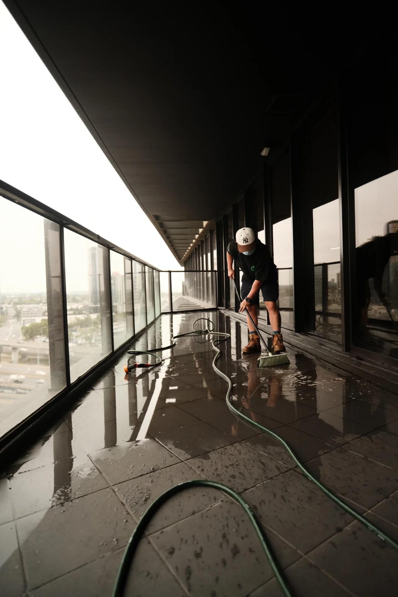 Nusara team member cleaning a Melbourne home