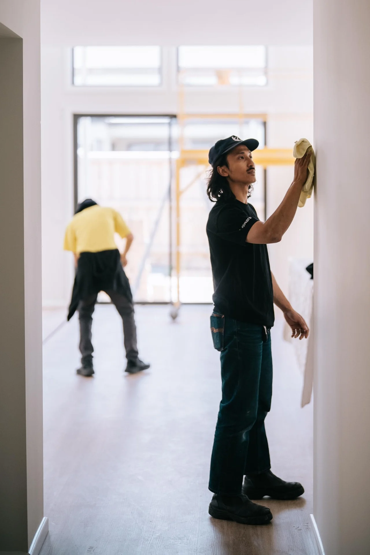 Nusara team preparing for a cleaning job